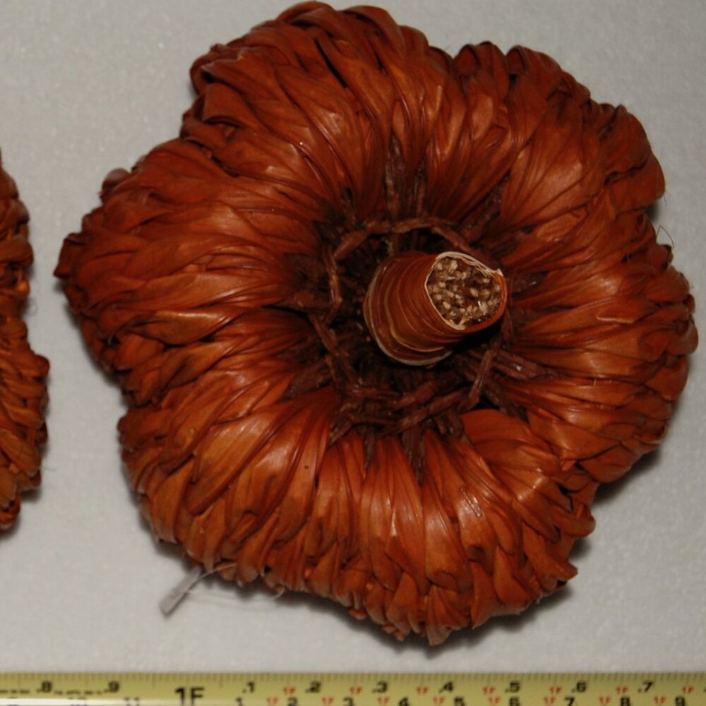 NWT Pier 1, Set of 2, 10" Dia., Halloween Bamboo Pumpkins - Picture 7 of 9